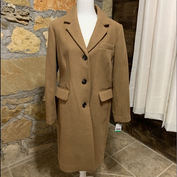Michael Kors Dark Camel Wool Coat 